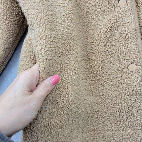 Joie Jacket Womens Small Teddy Coat Cozy Sherpa Camel Tan - Picture 6 of 15